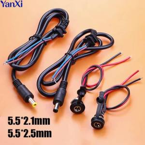 Cáp Sạc Pin DIY DC 5.5x2.1mm/5.5x2.5mm Đầu Nối Jack Nguồn 2 Chân Đực Cái Cho Thiết Bị Điện Tử