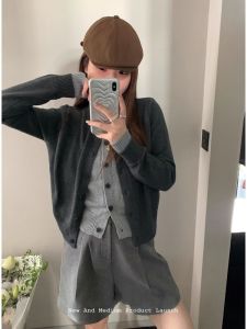 Gray Woolen Suit Shorts 2024 Fall and Winter New Arrival High Waist Casual Pants Slim Looking All-Matching Loose Pants