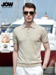 JOW | Linen & Tencel Blend Summer Fashion Polo Short Sleeve Tee