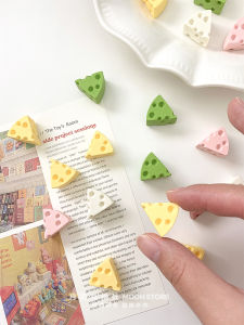 Decorative Cheese Mini Magnet Fridge Magnet Photo Magnetic Stick Whiteboard Absorption Hole Board Cheese Shape Home Decor