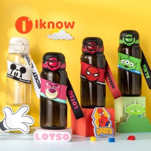 Tôi Biết Disney trẻ em chai nước dung tích lớn Tritan chai nước thể thao với chế độ uống kép bình nước nhựa chất lượng cao cho mùa hè (Phiên Bản Mới)