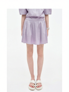 Vinegar Cellulose Blend Wide Waistband Short Skirt