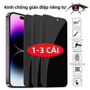 1-3 Chiếc Kính Cường Lực Bảo Vệ Toàn Bộ Màn Hình Cho iPhone 14/15 Pro Max Kính Cường Lực Chống Gián Điệp Chống Vân Tay Cho iPhone 13/12/11