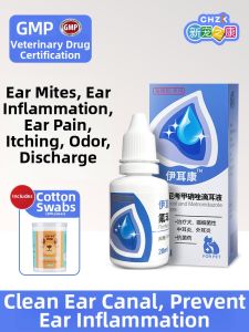 CHZK | Ear Mite Cleaner for Pets Antibacterial Otic Drops