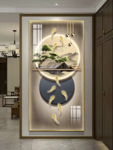 New Chinese Style Entrance Decorative Painting Luxury Sensation Hallway Background Wall Artistic Abstract Wall Hanging Picture