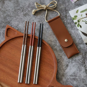 Portable Outdoor Camping Red Sandalwood Chopsticks