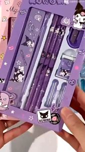 8 ครั้ง การ์ตูน Sanrio ดินสอชุดของขวัญน่ารัก Melody Kulomi เด็กเครื่องเขียนอุปกรณ์โรงเรียนของขวัญวันเกิด