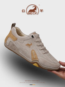 Sheepskin Mens Casual Shoes Soft Bottom Genuine Leather Autumn Winter Sports Shoes Comfortable Breathable Wear Resistant