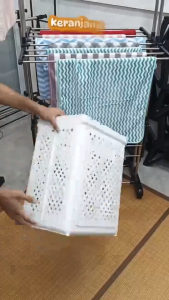 Laundry Basket Keranjang Baju Kotor Lipat Dengan Roda Handle Aesthetic Kokoh & Besar