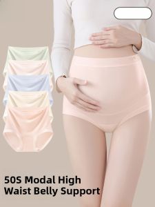 MiiOW | Pregnant Women Cotton Underwear High Waist Thin Modal Briefs Antibacterial Comfortable Summer Shorts Pure Color Womens Panties