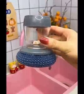 Spons Sikat Aluminium Kawat Pembersih Wajan Panci /Sikat Sabut Kawat Dengan Dispenser Tabung Sabun Cuci Piring