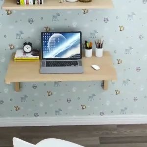 Solid Wood Folding Table Wall Computer Desk Writing Desk Wall Hanging Study Desk Folding Table Desk Space-saving