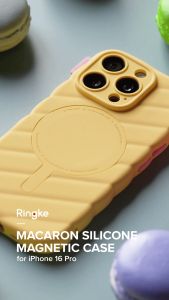 Ringke Macaron Silicone Compatible with MagSafe for [Apple iPhone 16 Pro] เคสฝาหลังแบบนูนสัมผัสนุ่ม กันลื่น น้ำหนักเบา กันกระแทก ปกป้องฝาหลัง iPhone 16 Pro