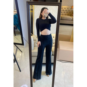 Celana Cutbray Wanita Bahan Scuba Highwaist