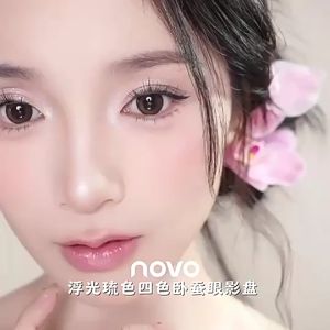 สินค้าส่งเร็ว พาเลทอายแชโดว์ 4 เฉดสี Novo 1 ตลับเหมาะสำหรับการพกพา เนื้อเเมท เนื้อชิมเมอร์ NO.6176