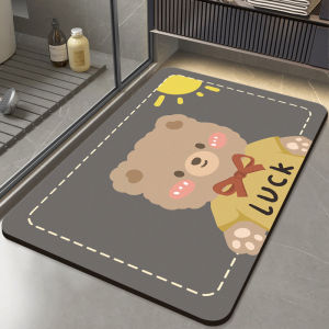 พื้นรองเท้าห้องน้ำดูดซับความชื้นดินปูนไหปลาร้ากันลื่นสำหรับประตูทางเข้าห้องน้ำและห้องครัว พื้นรองเท้าสำหรับใช้ในบ้านที่ทนทาน