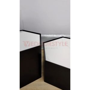 Vedourstyle Modern Simple Walnut Leather Tea Table/ Sintered stone Coffee Table diamond shape side table/ mejakopi ceramic