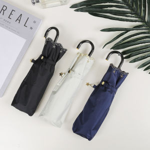 Mũi Khoan Siêu Nhẹ Chống Tia UV Thêu Sao Đen Chống Nắng Hợp Kim Nhôm Gấp Ba Mũi Khoan Chống Tia UV Chống Tia UV