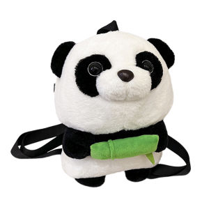 Cute Panda Plush Backpack for Girls and Women Lightweight Animal Bag with Large Capacity for Daily Use