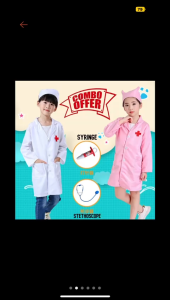 **Malaysia Seller** Baju Doktor Doctor Costume Kids Toys Doctor Stethoscope Toys Cosplay Uniform Doctor Nurse Gift Boys Girls