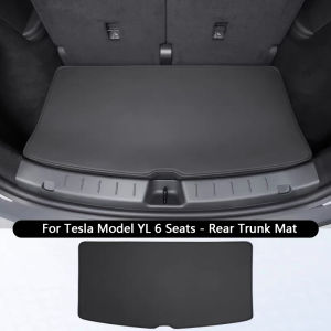 For Tesla Model YL 6-Seater Rear Trunk Mat Leather Full Coverage Seat Backrest Protective Pad Cover Cargo Liner Anti Dirty Mat
