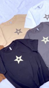 MOTIF BINTANG - Kaos T-Shirt gambar Star Tshirt Stars baju atasan wanita katun Lerist