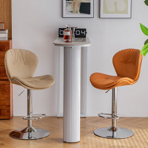 Adjustable Height Modern Minimalist Bar Stool with Backrest Home Use Double Layer High Leg Chair Nordic Style Bar Counter Chair