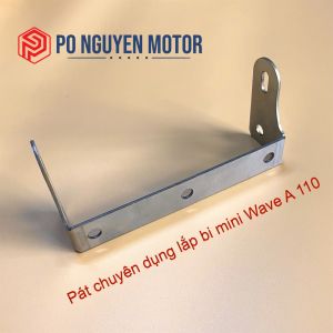 Pát inox lắp trợ sáng bi mini cho Wave A 110