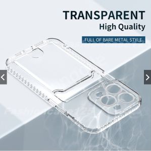 Samsung Galaxy S24 Ultra Transparent Card Slot Casing For  Samsung Galaxy S24 PLUS Samsung Galaxy S24 Samsung Galaxy S23 FE S22 S21 S20 Plus Ultra 2023 5G Phone Case Shockproof Cover For S23FE S22Plus S21Plus S21FE S23Plus 4G Soft Clear Back Cases