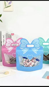 Bayar Di Tempat - Zipper Storage / Goodie Bag Lucu Motif Pita / Souvenir Ziplock Bag / Bingkisan Plastik Lucu / Goodie Bag Motif Pita