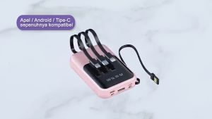 Original Multifunctional Mini Macaron 20000mAh Power Bank with Multi -Cable Fast Charging and Light