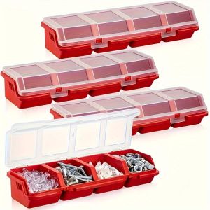 Multi-Compartment Storage Box for Screws and Small Parts Durable Plastic Hardware and Jewelry Storage Box
