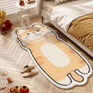 VIKAMA Modern Cartoon Cat Faux Cashmere Rug - Soft Kids Carpet for Bedroom Sofa Living Room Playroom Cozy Home Decor