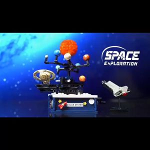 Bộ đồ chơi xếp hình mô phỏng Hệ Mặt Trời có thể xoay tương thích với LEGO khuyến khích trẻ em khám phá sáng tạo