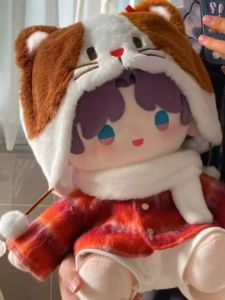 New Year Visiting Clothes 40cm Sitting Posture Cotton Doll Outfit Cute Autumn Winter Set for Children over 3 Years Old