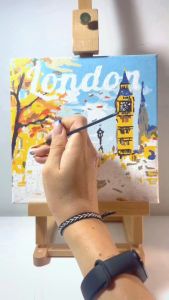 [พร้อมส่งจากไทย] FiguredArt ชุดระบายสีตามตัวเลข 20x20 ซม. ขึงเฟรม - โปสเตอร์ ลอนดอน London