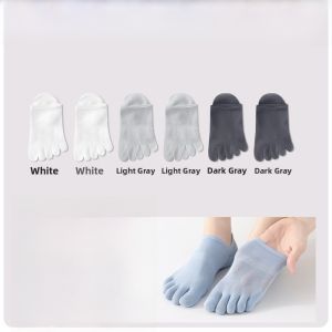 Miiow | Mens Five-Finger Invisible Boat Socks Breathable Antibacterial Sweat Absorbent Thin Summer Cotton Polyester Spandex Blend Socks