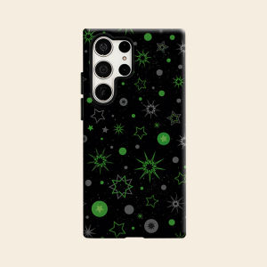 Green Star Dot Print Luxury Fashion Full Lens Protective Case for Samsung Galaxy S26 S25 S24 A56 A36 Plus Ultra