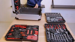 REAIM 187PCS Tool Set Hand tool set Portable Toolbox Socket Wrench Pliers Meter Stick Socket Torque Wrench Tool Universal Joint Complete Hand Tool Spanner Tools Set For Motorcycle Car
