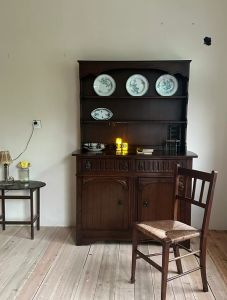 French Vintage Solid Wood Sideboard Display Plate Storage Tea Water Wine Cabinet Photography Decorative Cabinet for Living Room against Wall