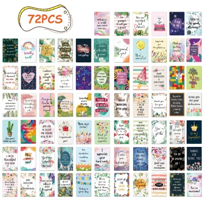 Set of 72 Motivational Cards with Positive Quotes for Students Encouragement Appreciation Mini NotesThank You Card Love Gifts