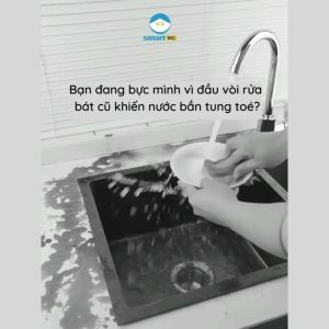 Đầu vòi rửa bát tăng áp xoay 360 độ Suninlife bảo hành 1 năm