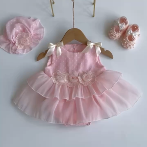 BD263 Body váy công chúa tơ hồng RIOKIDS quần áo cho bé gái sơ sinh đầy tháng thôi nôi