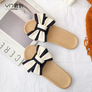 Dép Đi Trong Nhà Bằng Vải Lanh Cotton Phong Cách Hàn Quốc Mới Cho Nữ Mùa Hè Chống Trượt Đế Mềm Dép Đi Trong Nhà Ngoài Trời