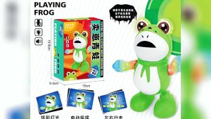 เล่นเต้นรถอิเล็กทรอนิกส์ ลายการ์ตูนกบนเสียง สําหรับสัตว์เลี้ยง ที่สุนัขสำหรับวันเกิด ปีใหม่