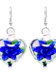 Hoa Mai Pha Lê Phát Sáng Hình Trái Tim Thời Trang Mới Dây Chuyền Khuyên Tai Phụ Kiện Trang Sức Cho Nữ