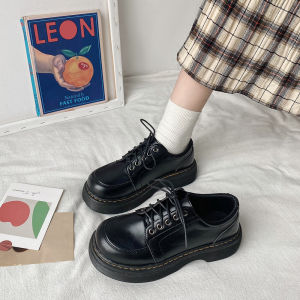 Giày Oxford Kelly nữ da trơn cao cấp đế dày cá tính phong cách vintage