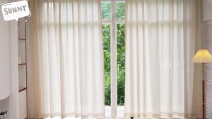 Natural Linen Voile Curtain 132CM Drop Net Curtains Light Filtering Window Sheer Shades Sheer Curtains for Bedroom Living Room