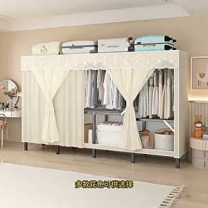Installation-free Household Folding Simple Steel Frame Wardrobe Foldable Wardrobe