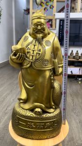 Tượng ông quản gia quản tài cao 60cm bằng đồng phong thủy-Đặt bàn lễ tân và bàn thờ thần tài